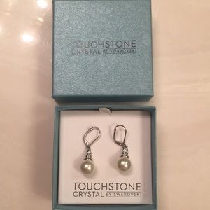 Touchstone Crystal Swarovski pearl earrings
